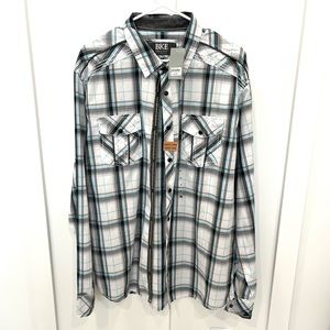 BKE Brand Men’s Long Sleeve Athletic Fit Plaid Button Up Shirt Size XL NWT